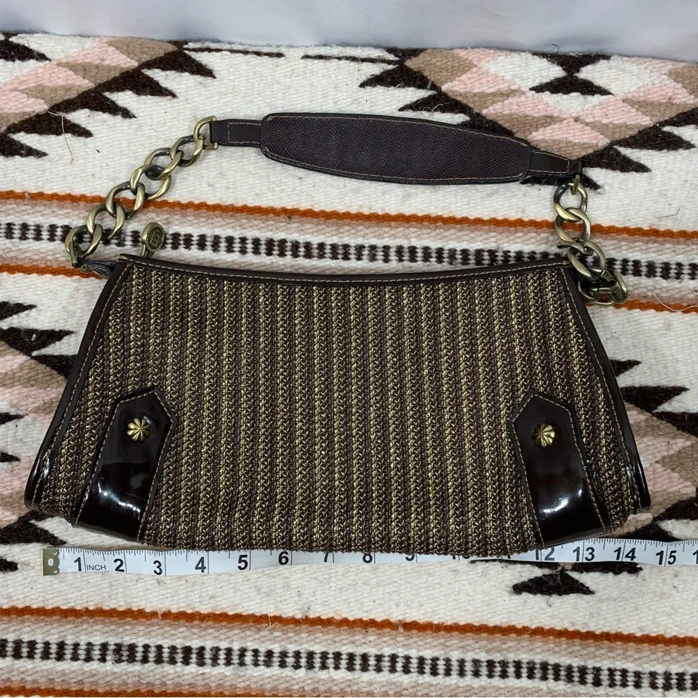 Vintage Eric Javits New York Woven Jute Shoulder Bag with Leather Trim - Picture 7 of 9